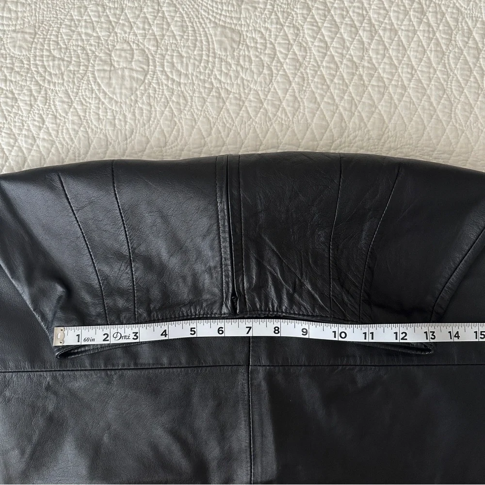 Vintage 80s Pia Rucci Black Leather Pencil Skirt Women’s - Picture 7 of 11